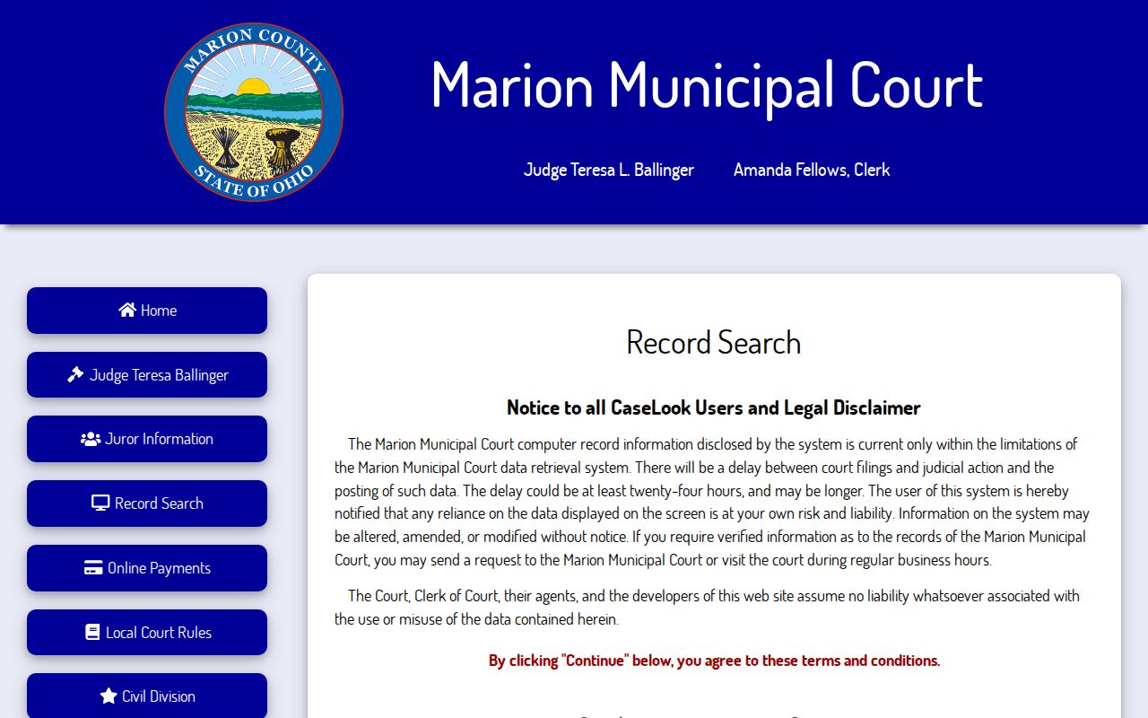 Marion County court search for released inmate case records